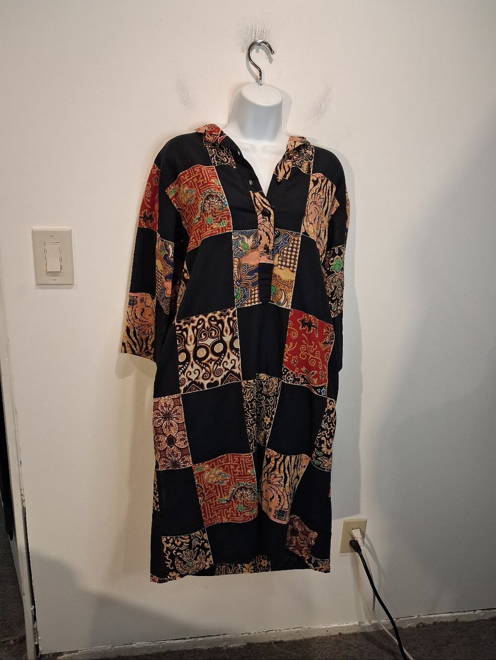 Catherine Ogust Size 6 Vintage 80s Cotton Dress W/pockets